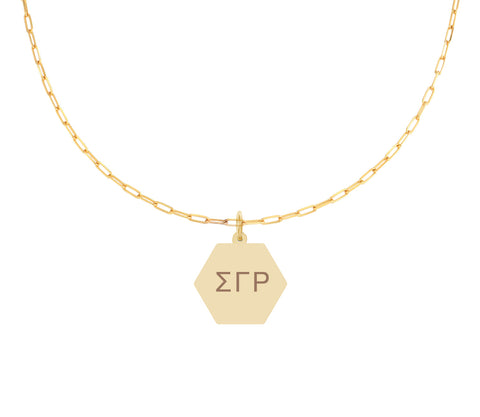 Sigma Gamma Rho Paperclip Necklace with SGR Sorority Pendant