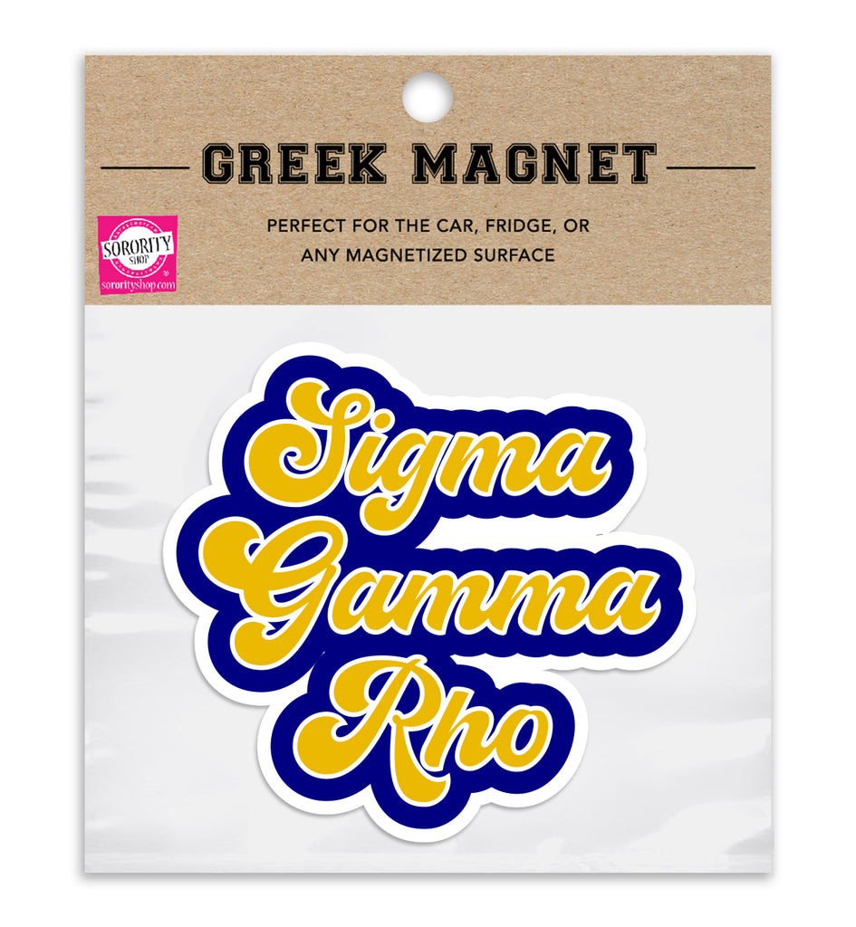 Sigma Gamma Rho Retro Sorority Car Magnet Set of 2