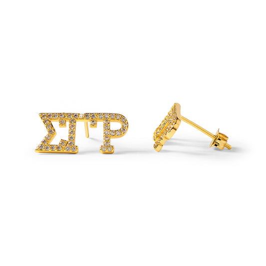 Sigma Gamma Rho 18k Gold Plated Stud Earrings