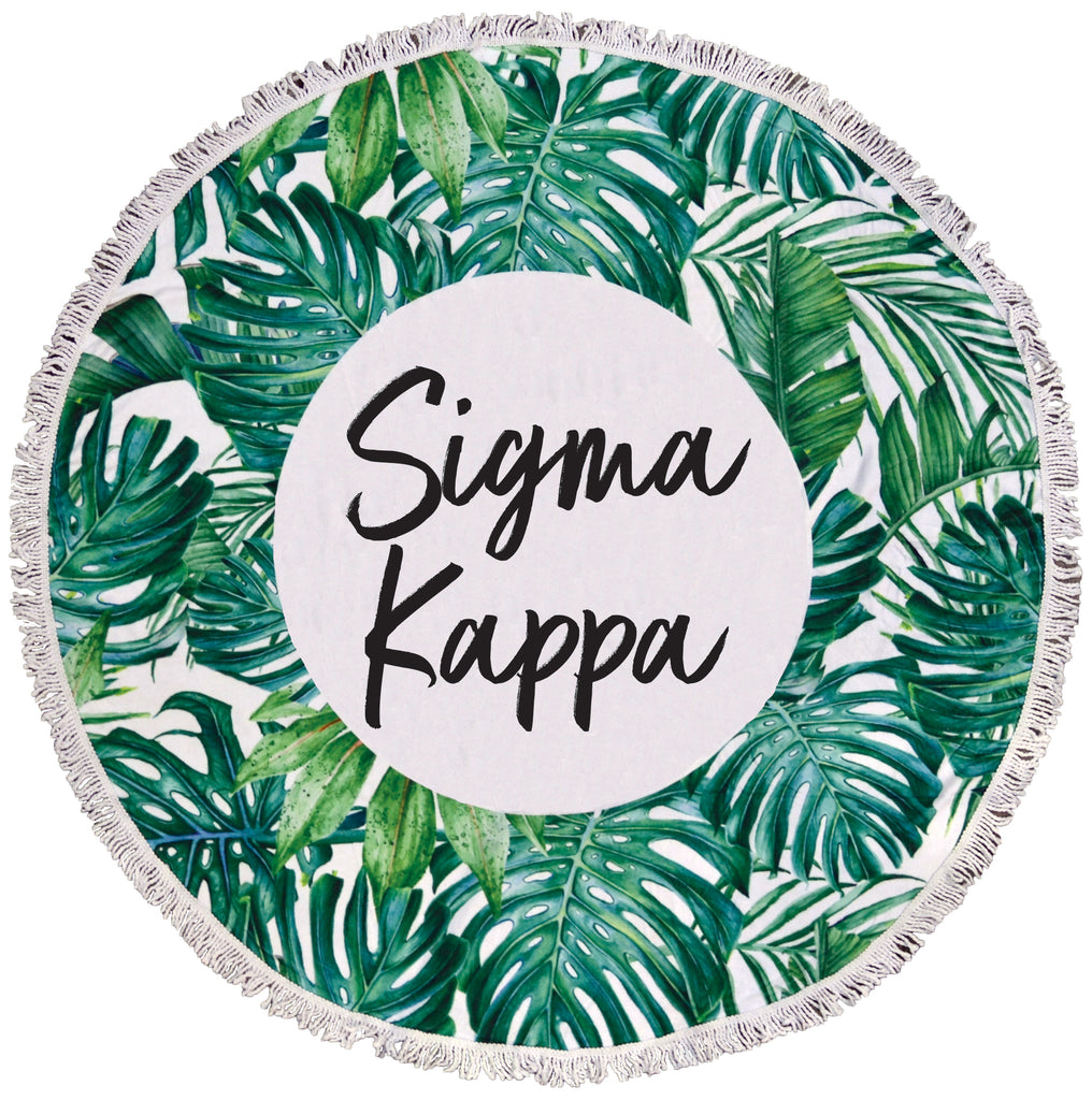 Sigma Kappa Palm Leaf Fringe Towel Blanket