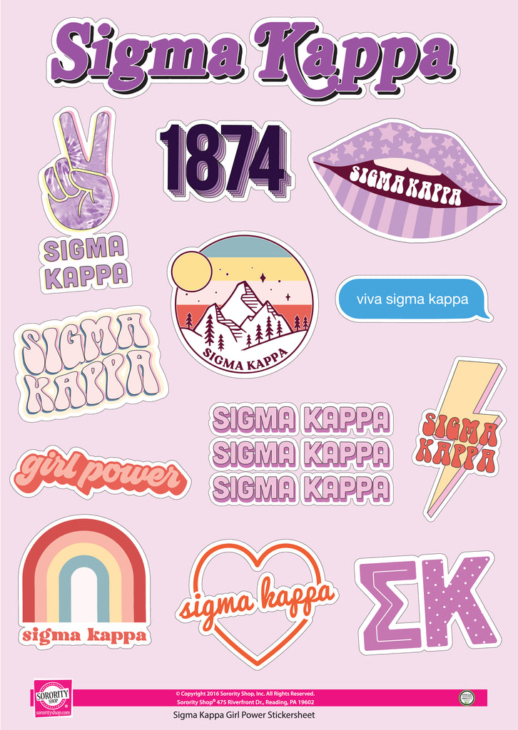 Sigma Kappa Girl Power Sticker Sheet