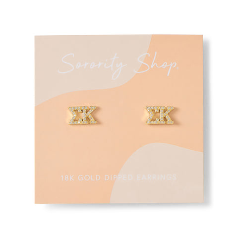 Sigma Kappa 18k Gold Plated Stud Earrings