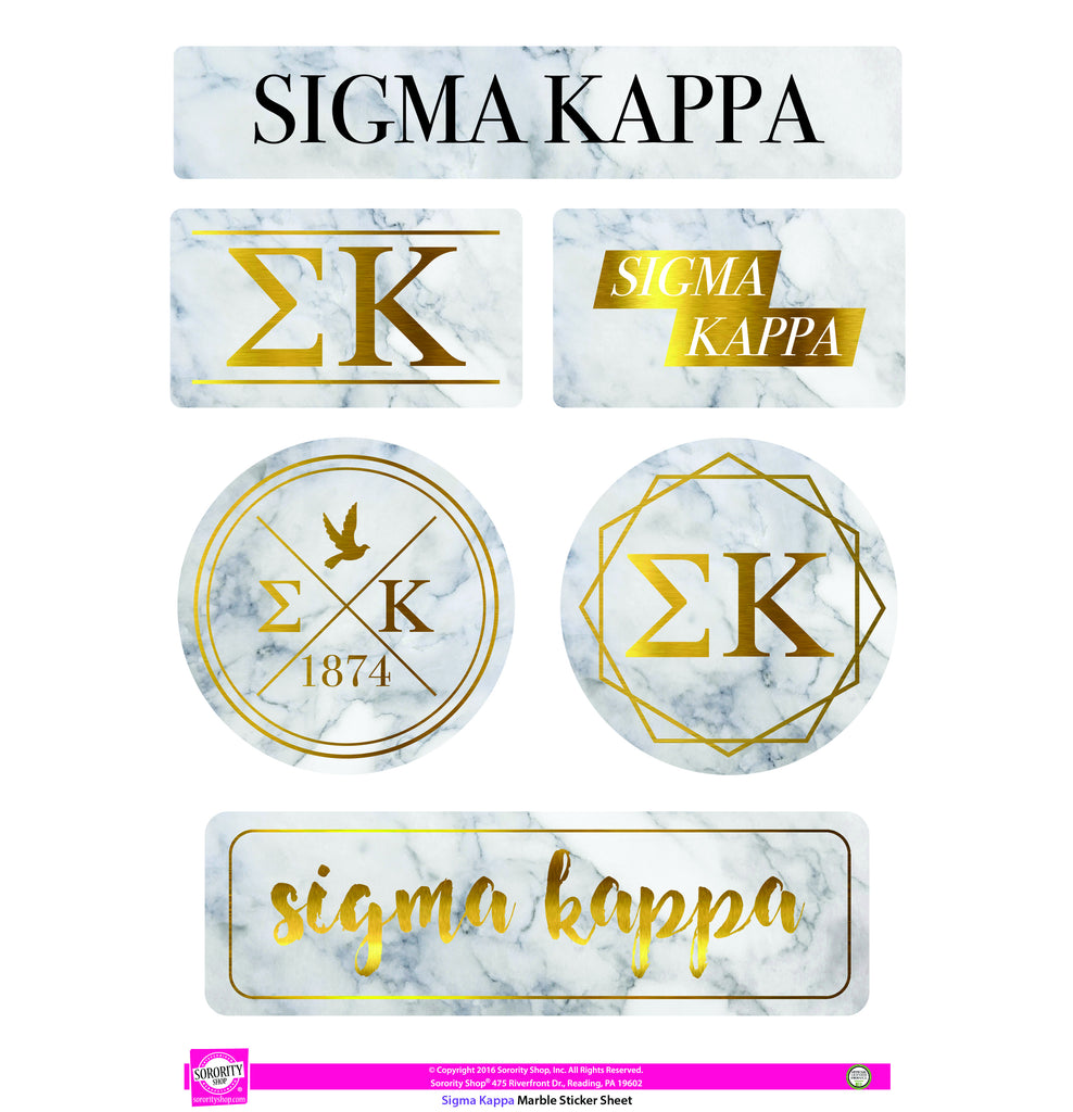 Sigma Kappa Marble Sticker Sheet