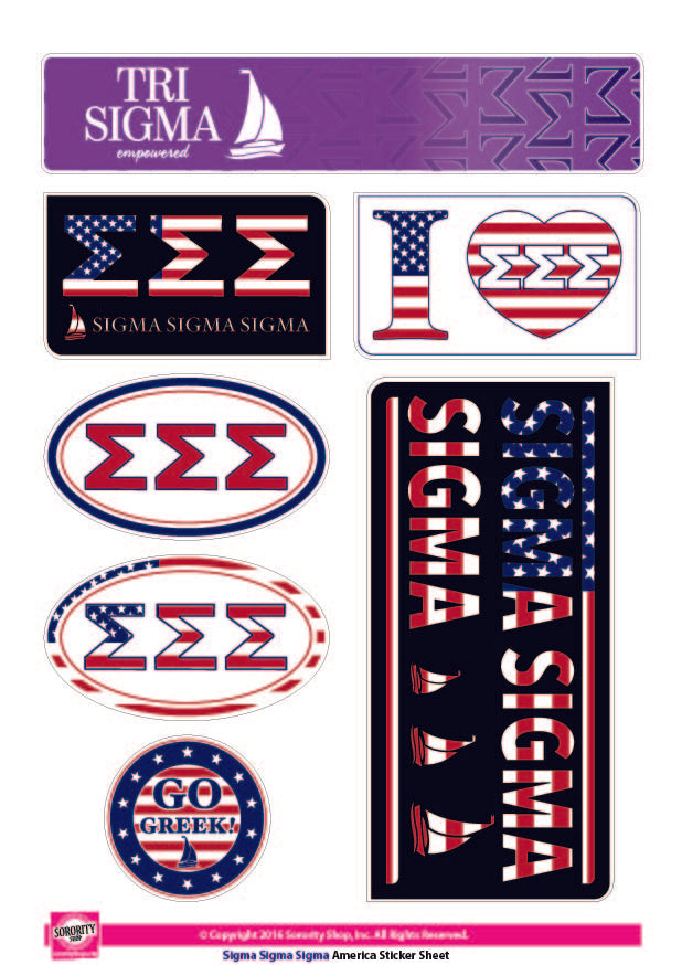 Sigma Sigma Sigma <br> American Stickers