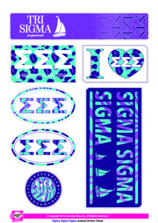 Sigma Sigma Sigma <br> Animal Print Stickers