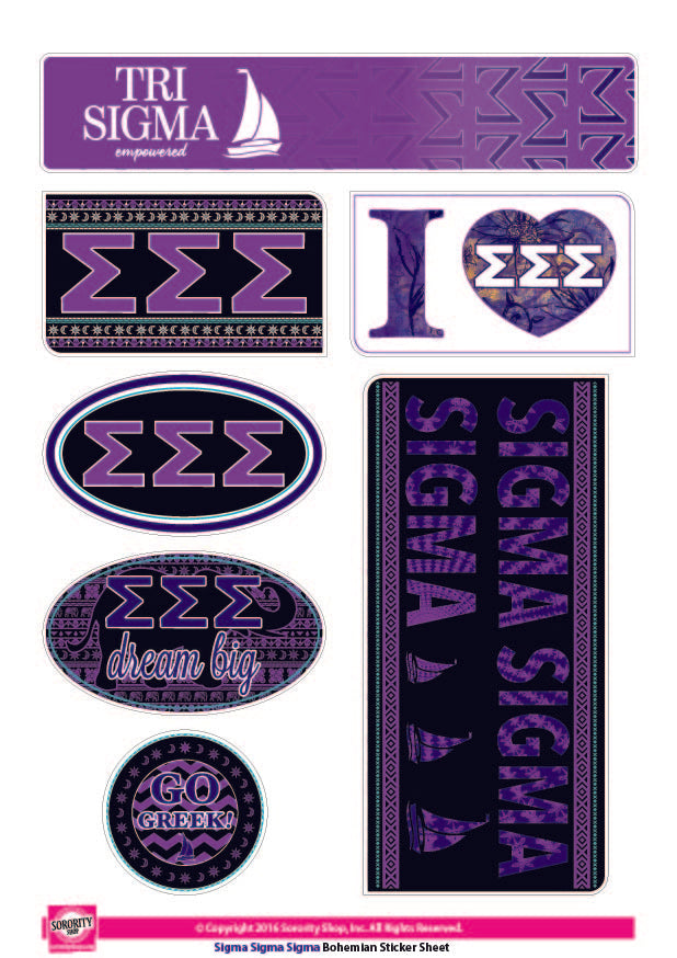 Sigma Sigma Sigma <br> Bohemian Stickers