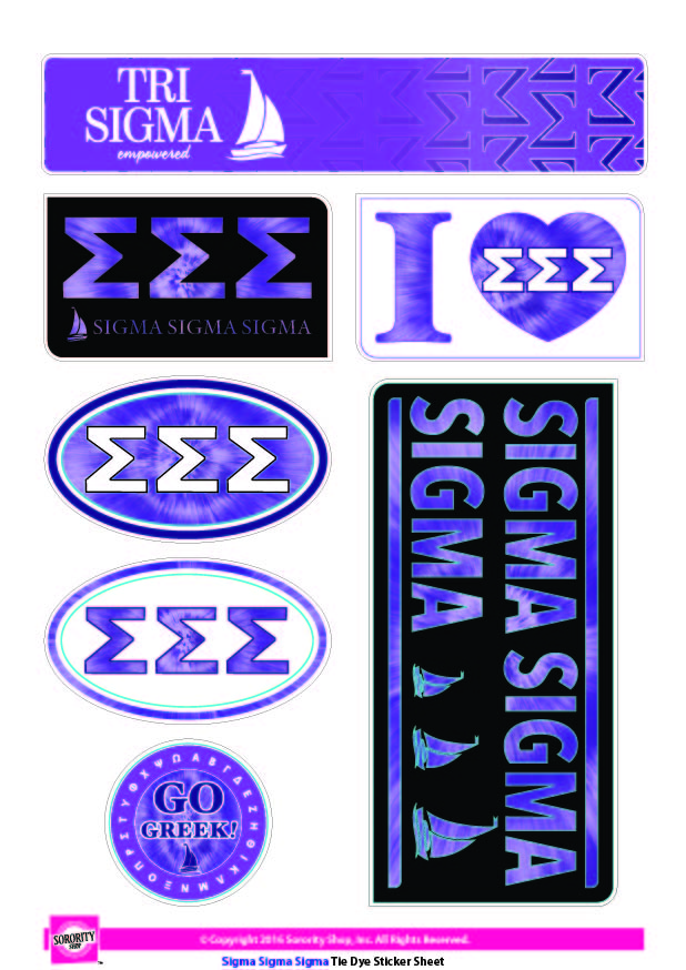 Sigma Sigma Sigma Tie Dye Stickers – SororityShop