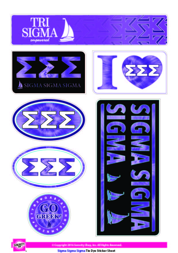 Sigma Sigma Sigma <br> Tie Dye Stickers