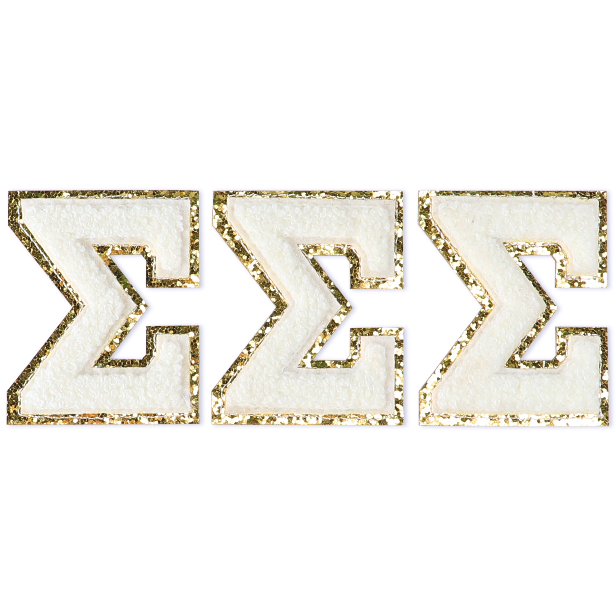 Sigma Sigma Sigma Chenille Stickers - Tri Sigma Greek Letter
