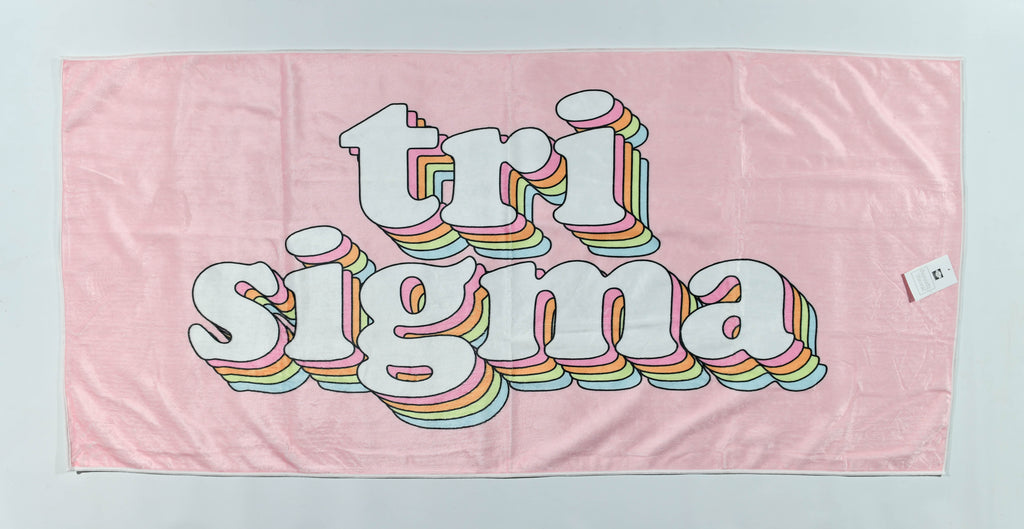 Sigma Sigma Sigma Plush Retro Beach Towel