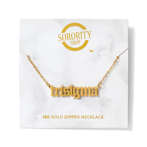 Sigma Sigma Sigma Old English Style Sorority Necklace