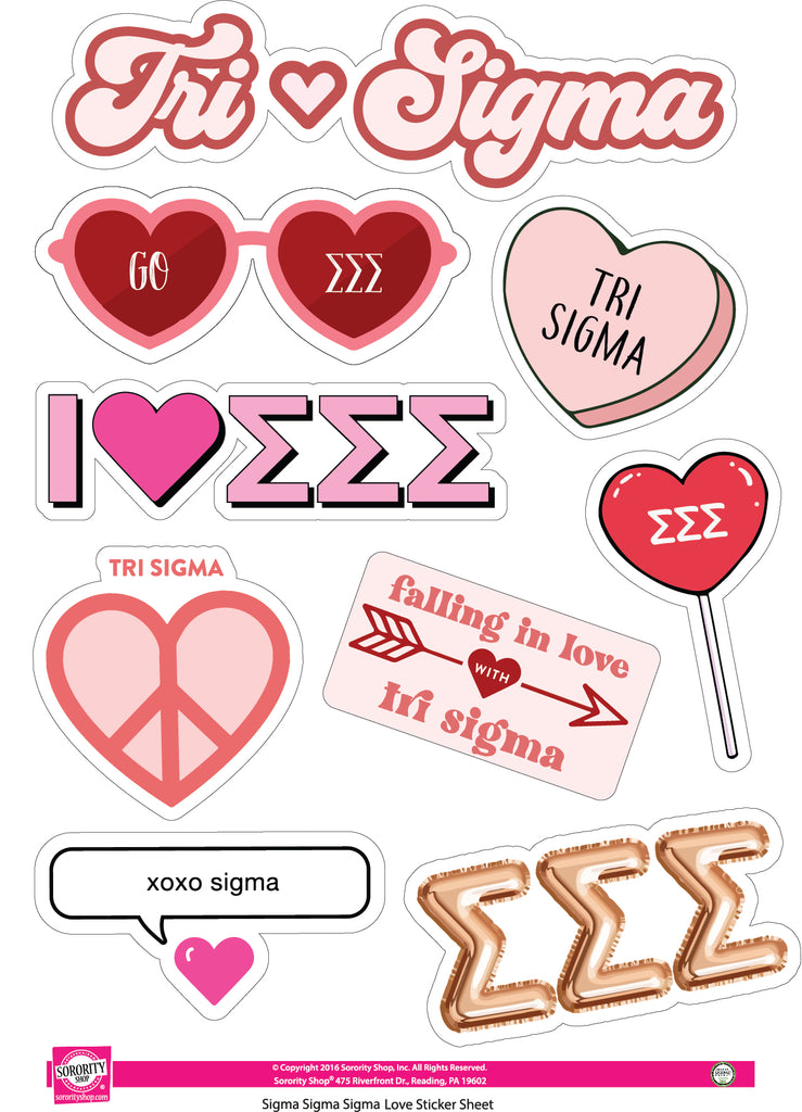 Sigma Sigma Sigma- Sticker Sheet- Love Theme