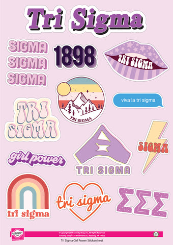 Sigma Sigma Sigma Girl Power Sticker Sheet