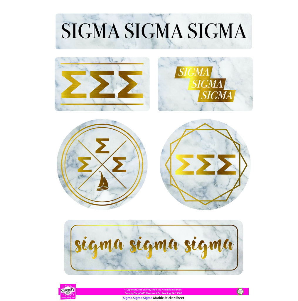 Sigma Sigma Sigma Marble Sticker Sheet