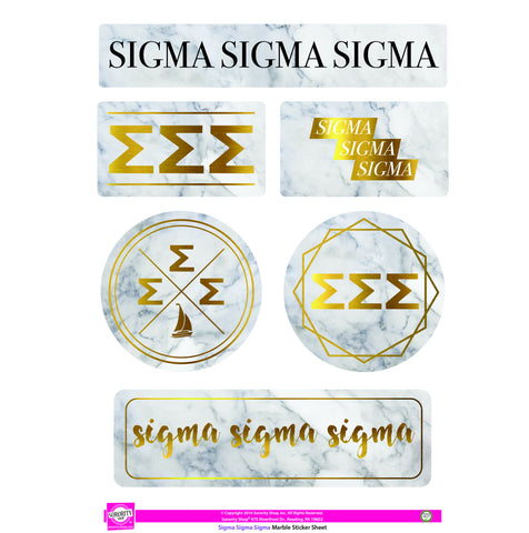 Sigma Sigma Sigma Marble Sticker Sheet