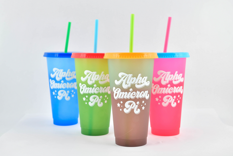 Alpha Omicron Pi Color Changing Cups (Set of 4)