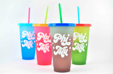 Phi Mu Color Changing Cups (Set of 4)
