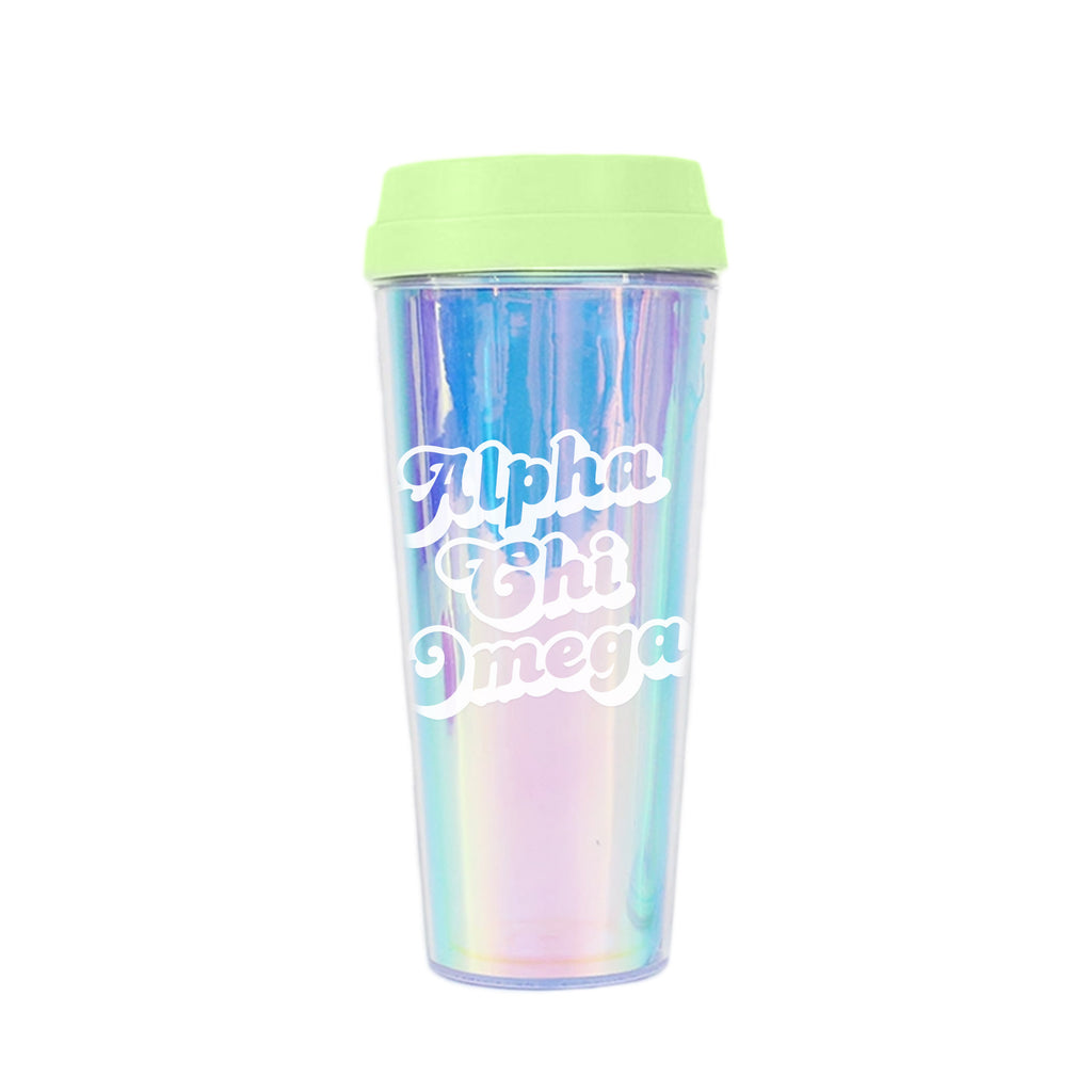 Alpha Chi Omega Retro Style Sorority Tumbler