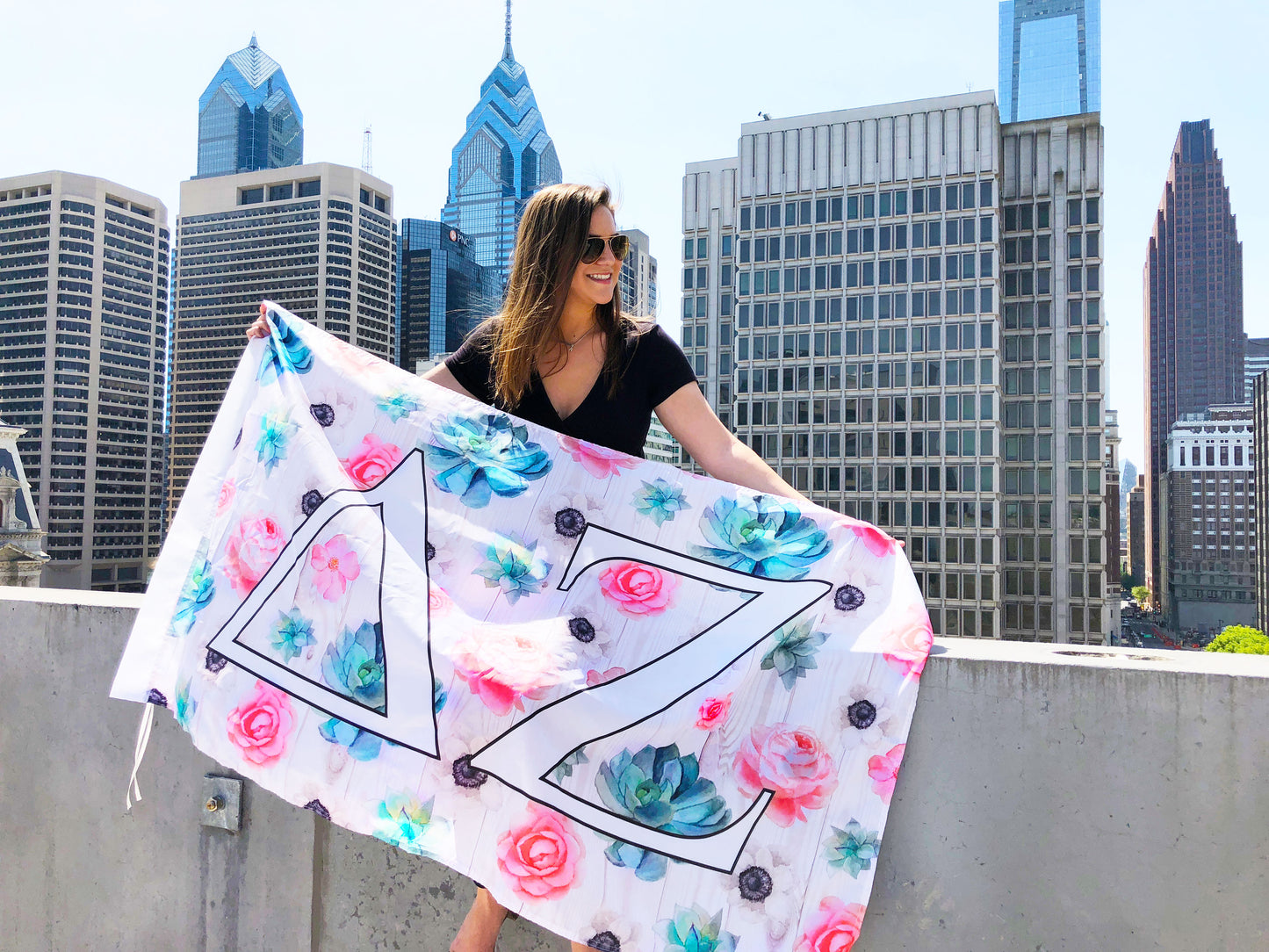 Phi Mu Succulent Flag