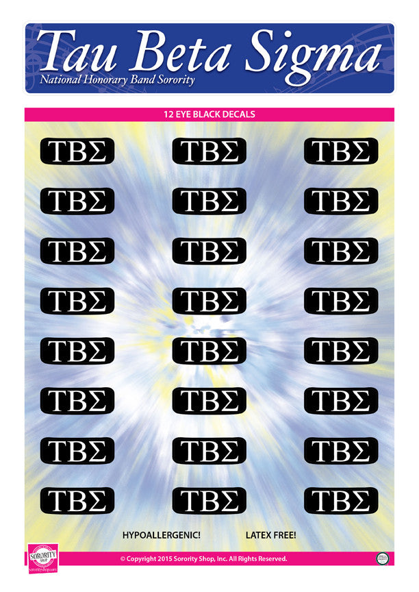 Tau Beta Sigma Eye Black Decals