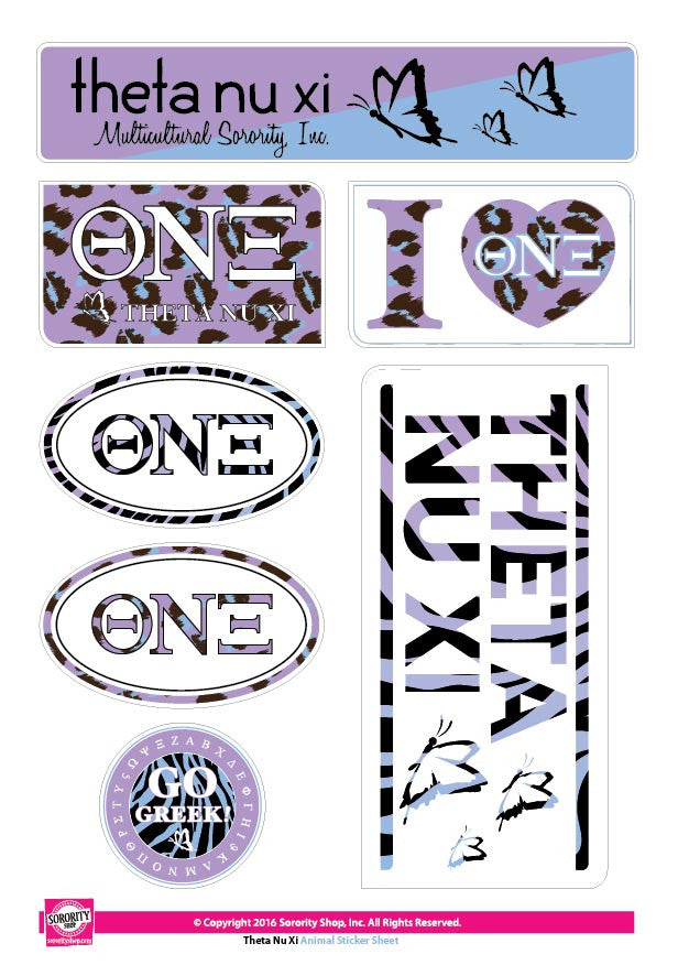 Theta Nu Xi <br>Animal Print Stickers