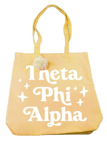 Theta Phi Alpha Retro Pom Pom Tote Bag