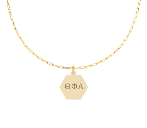 Theta Phi Alpha Paperclip Necklace with TPA Sorority Pendant