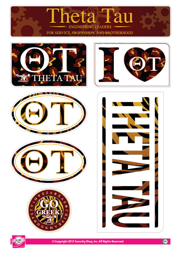 Theta Tau <br> Animal Print Stickers