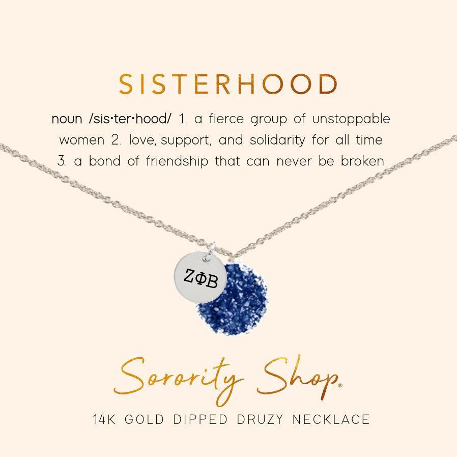 Zeta Phi Beta Sisterhood Druzy Necklace