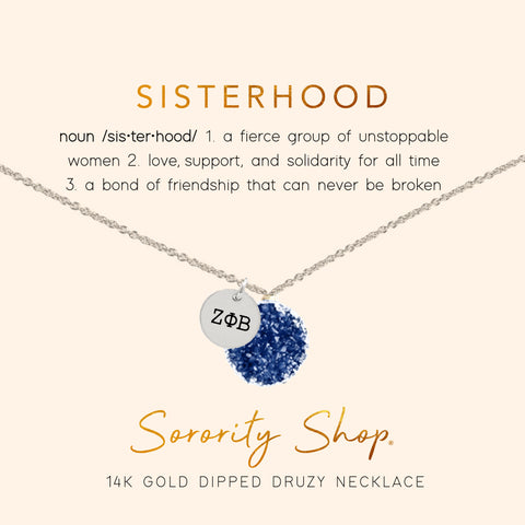 Zeta Phi Beta Sisterhood Druzy Necklace