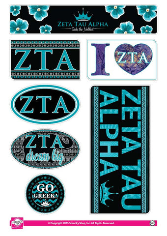 Zeta Tau Alpha <br> Bohemian Stickers