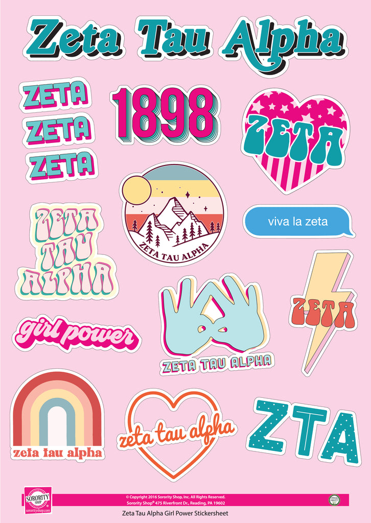 Zeta Tau Alpha Girl Power Sticker Sheet