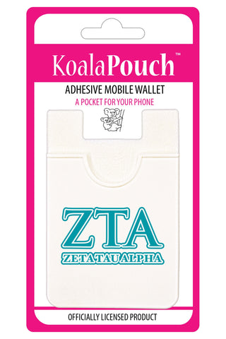 Zeta Tau Alpha Koala Pouch - Greek Letters Design - Phone Wallet