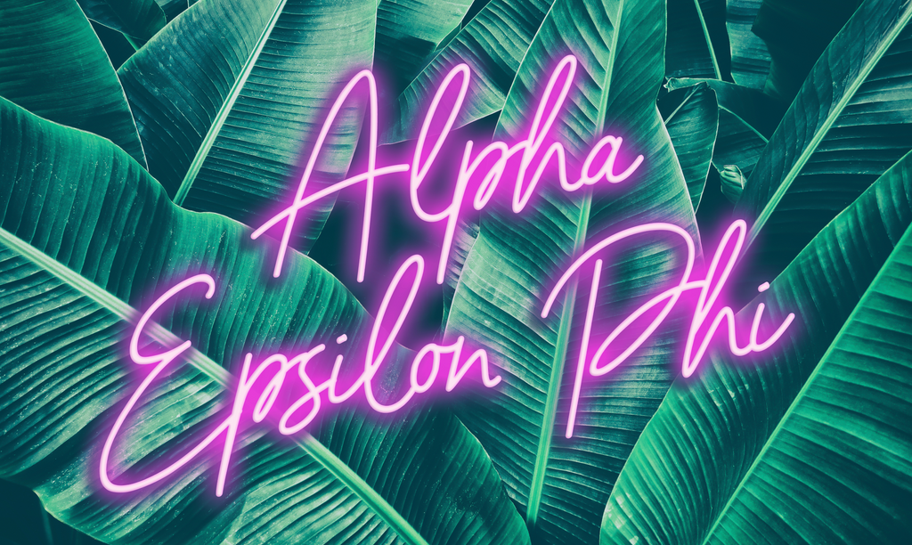 Alpha Epsilon Phi Neon Palm Flag