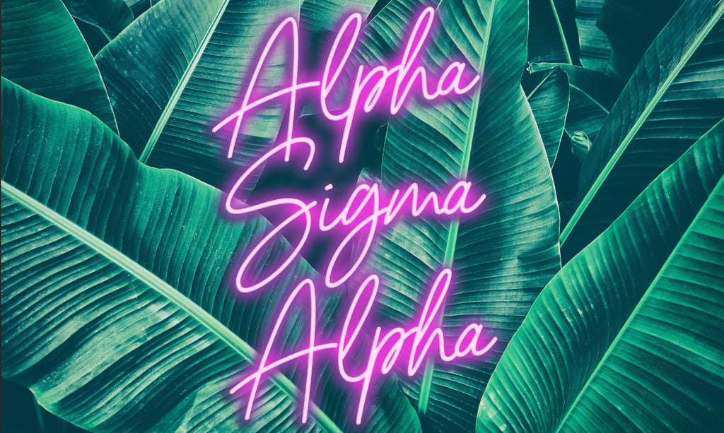 Alpha Sigma Alpha Neon Palm Flag