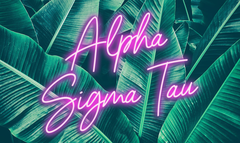 Alpha Sigma Tau Neon Palm Flag