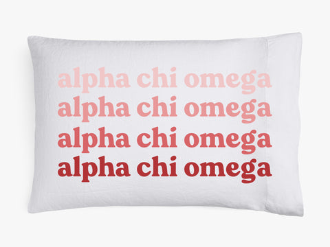 Alpha Chi Omega Cotton Pillowcase