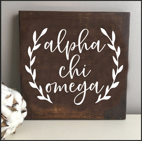 Alpha Chi Omega Wooden Wall Art