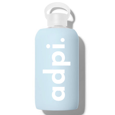 Alpha Delta Pi Glass Water Bottle with Silicone Sleeve