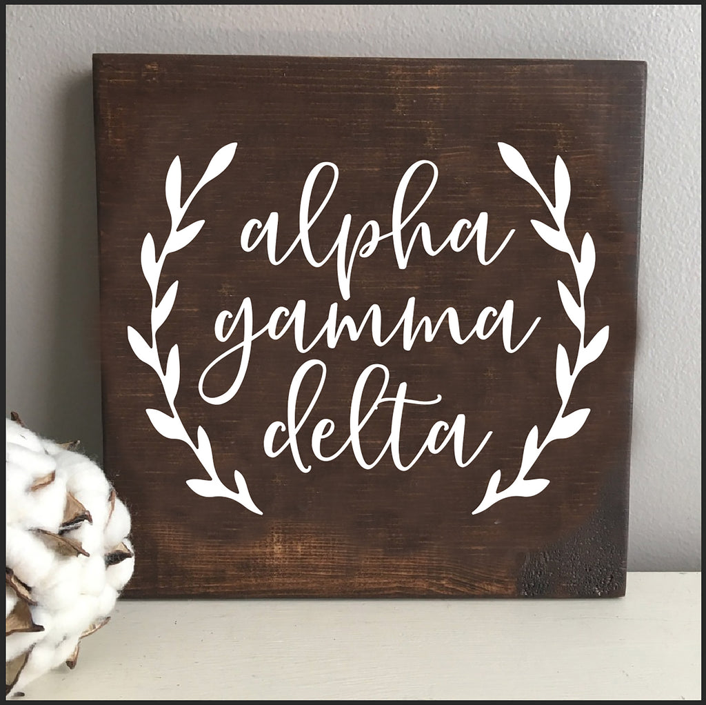 Alpha Gamma Delta Wooden Wall Art