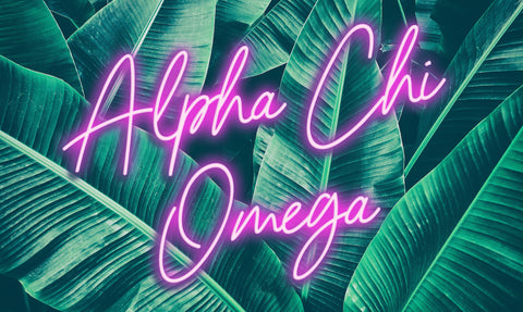Alpha Chi Omega Neon Palm Flag