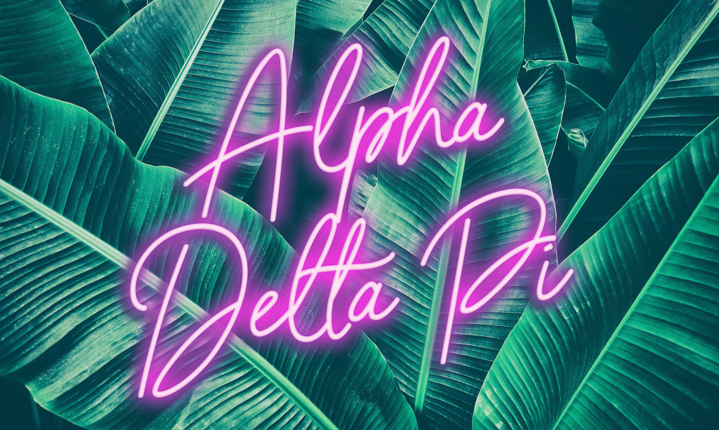 Alpha Delta Pi Neon Palm Flag