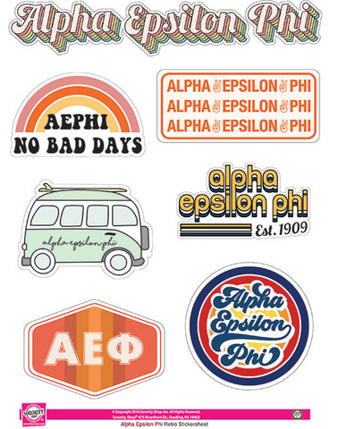 Alpha Epsilon Phi Retro Sticker Sheet