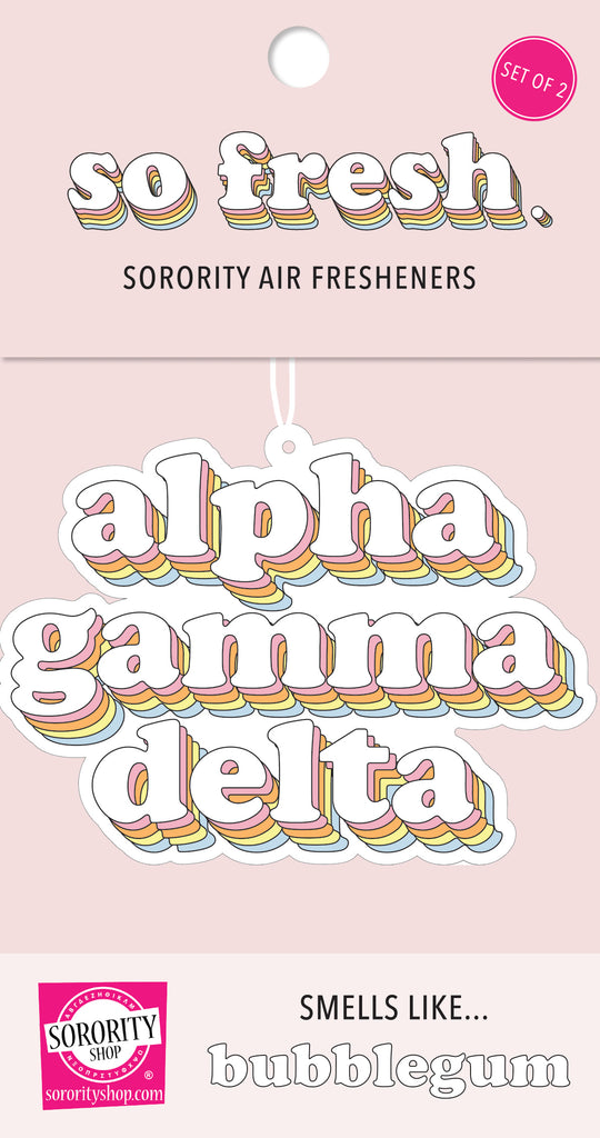 Alpha Gamma Delta - Retro Air Freshener - Bubblegum Scented