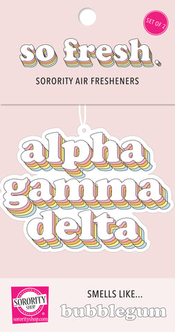 Alpha Gamma Delta - Retro Air Freshener - Bubblegum Scented
