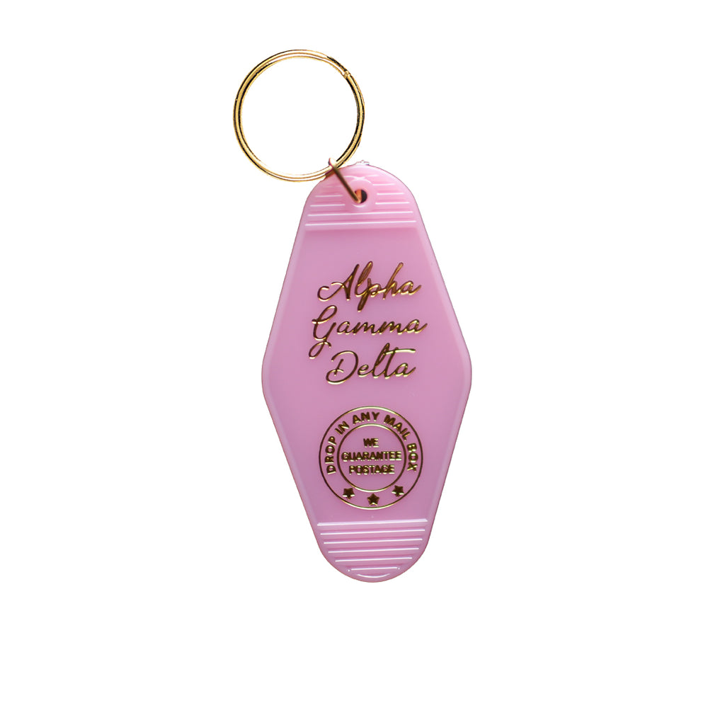 Alpha gamma delta vintage motel keychain