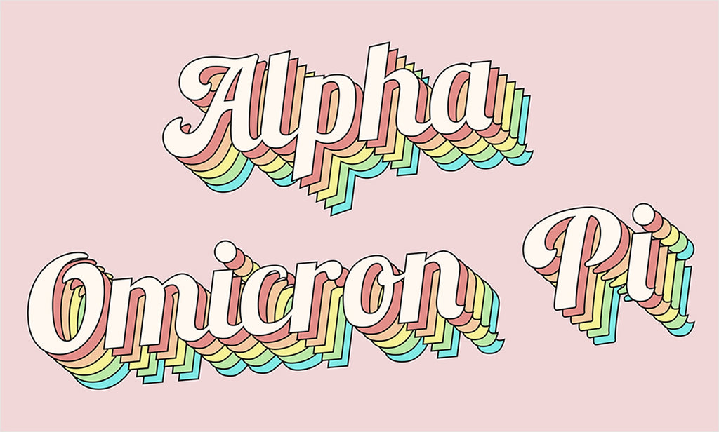 Alpha omicron pi retro flag