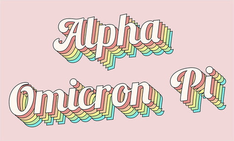 Alpha omicron pi retro flag