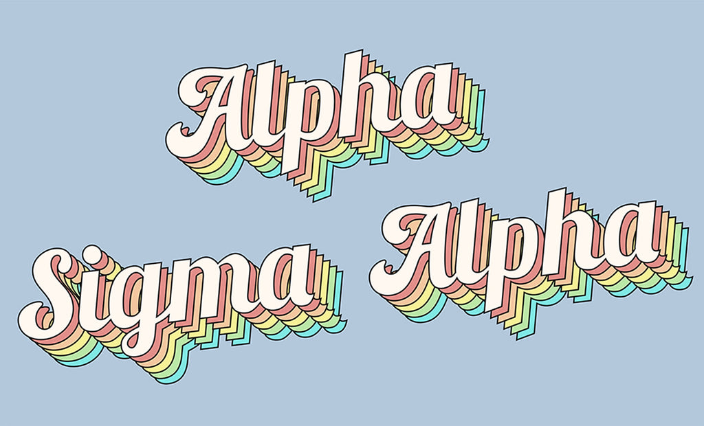 Alpha Sigma Alpha Retro Flag
