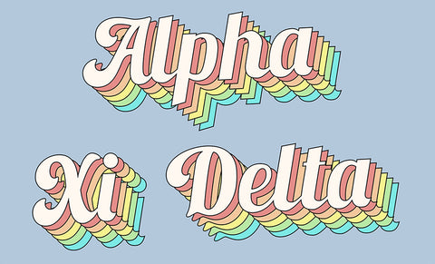 Alpha Xi Delta retro flag